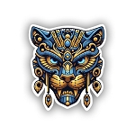 Aztec Jaguar Spirit  Mask,  Sticker  (Peel N' Stick)